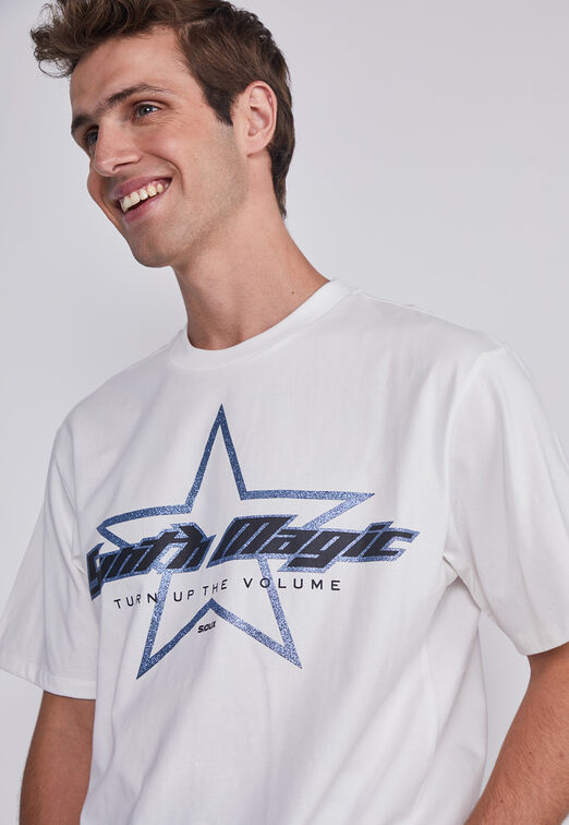 Polera Hombre Estrella Blanco Sioux